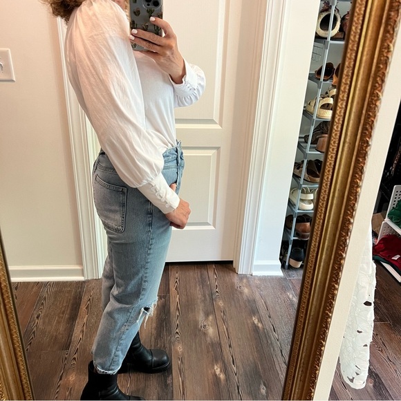 Anthropologie PILCRO distressed high-rise slim jeans size 29 petite light wash - Picture 8 of 16